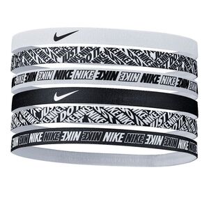 Nike Black White Logo Non-Slip Silicone Headbands Set of 6